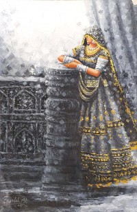 Bandah Ali, 24 x 36 Inch, Acrylic on Canvas, Figurative-Painting, AC-BNA-175